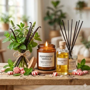 Ulei parfumat Peppermint Vanilla, parfum lumânări, aromaterapie, săpun sau produse cosmetice.