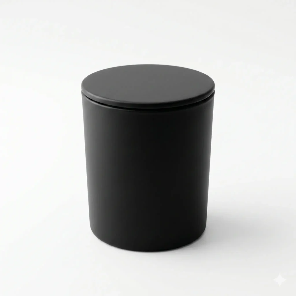 recipient din sticla, negru mat, 200ml