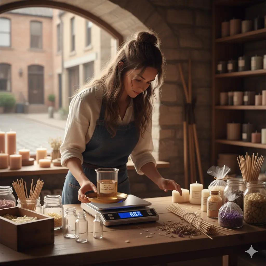 cum se măsoară corect uleiul parfumat pentru lumânări