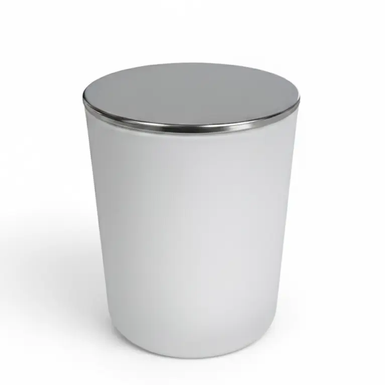 recipient din sticla, alb mat, 200ml