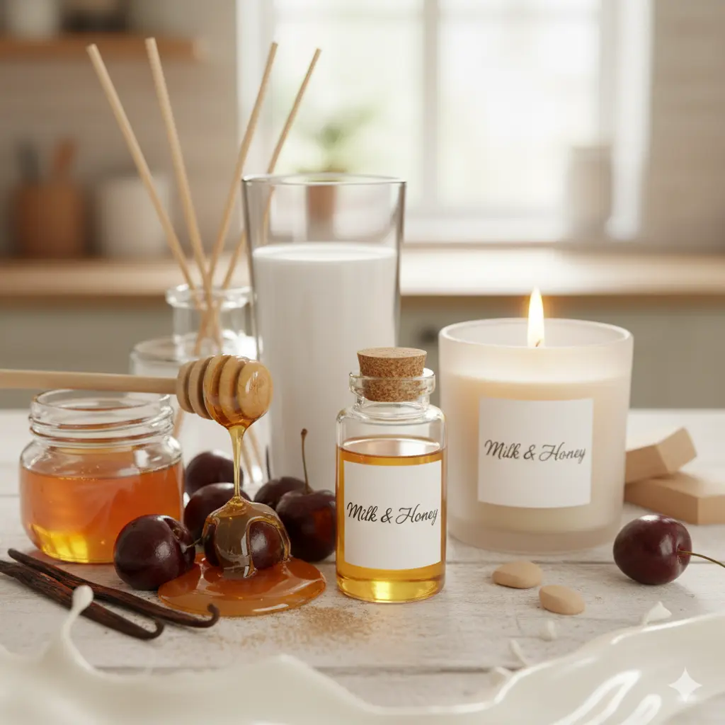 Ulei parfumat Milk & Honey, parfum lumanari, aromaterapie, sapun sau produse cosmetice