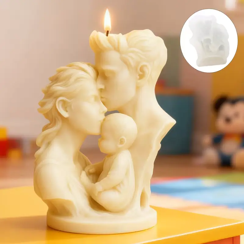 matrita din silicon pentru lumanari bust familie