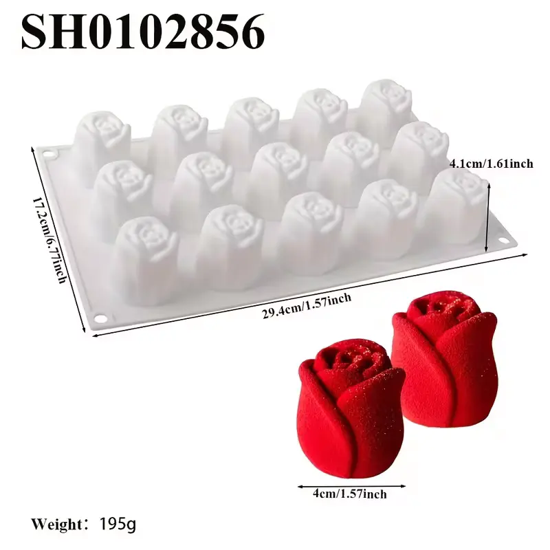 matrita din silicon pentru lumanari 15 trandafiri