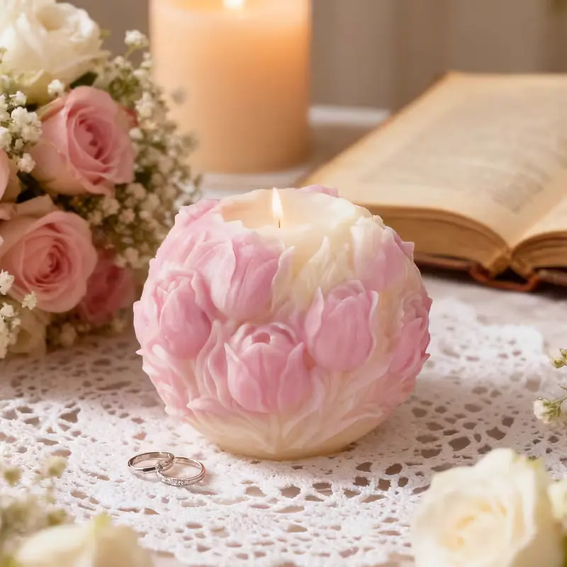 matrita din silicon pentru lumanari sfera lalele