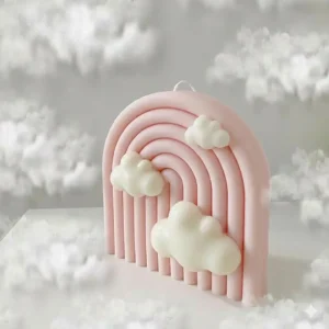 set 4 matrite din silicon pentru lumanari curcubeu