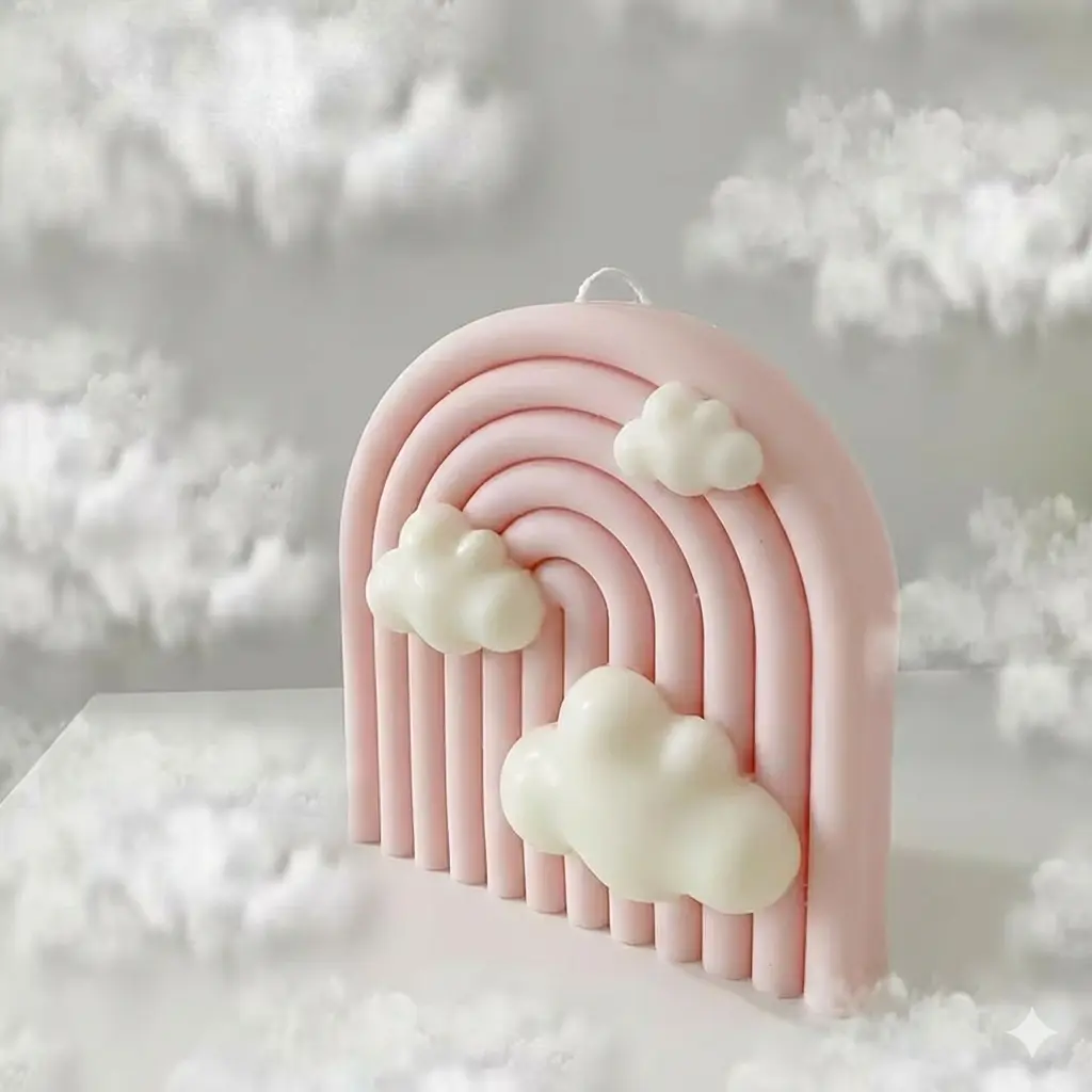 set 4 matrite din silicon pentru lumanari curcubeu