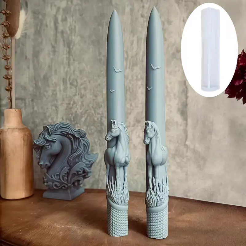 matrita din silicon pentru lumanari cai stalp