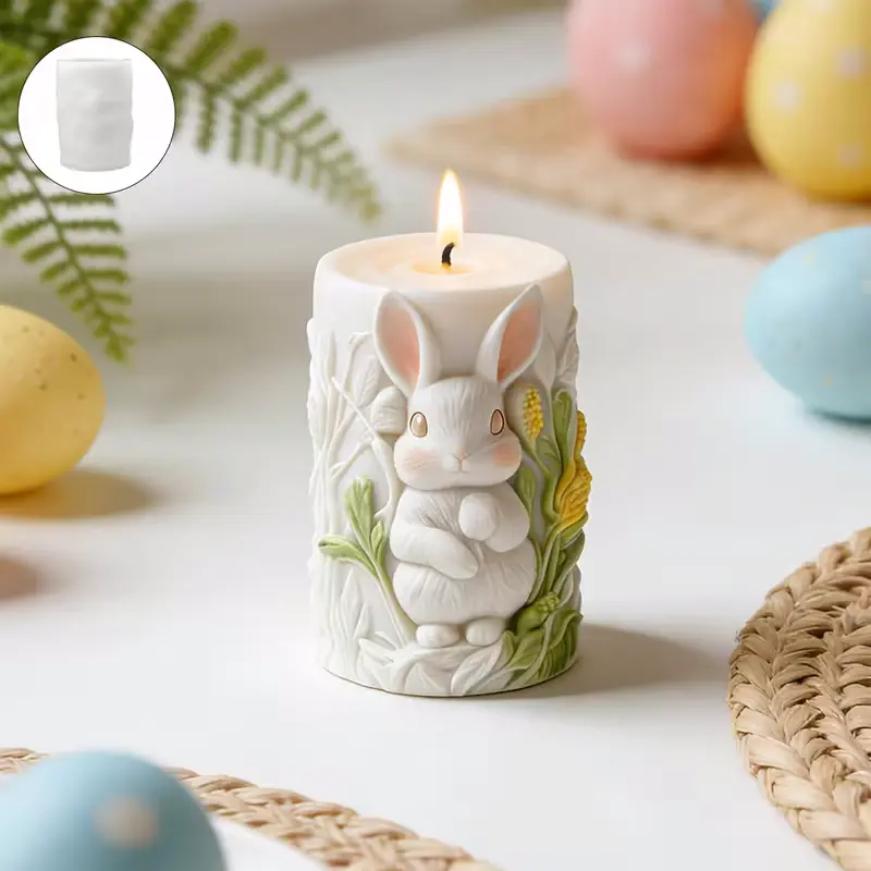 matrita din silicon pentru lumanari iepure cilindric