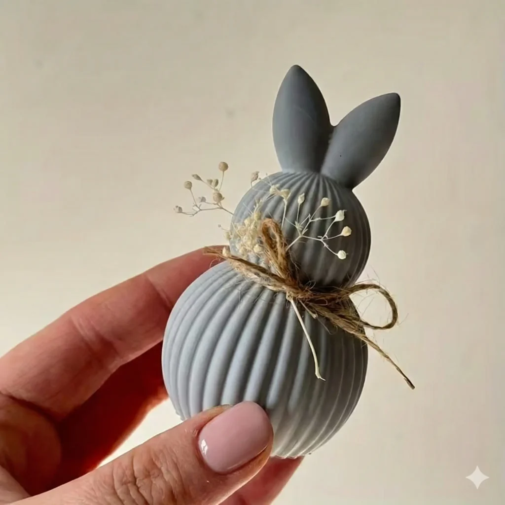 matrita din silicon pentru lumanari iepure striatii