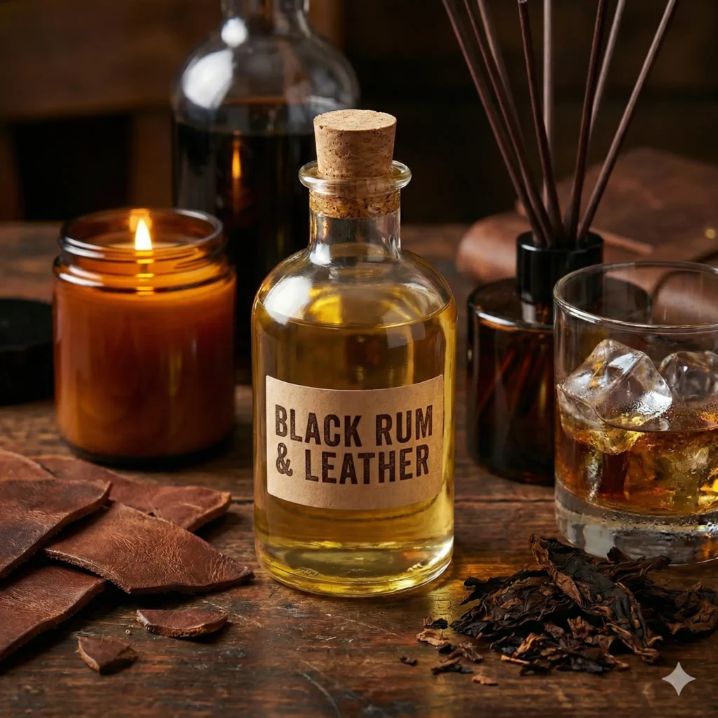 Ulei parfumat Black Rum & Leather, parfum lumanari, aromaterapie, sapun sau produse cosmetice