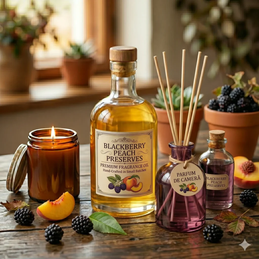 Ulei parfumat Blackberry Peach Preserves, parfum lumânări, aromaterapie, săpun sau produse cosmetice.