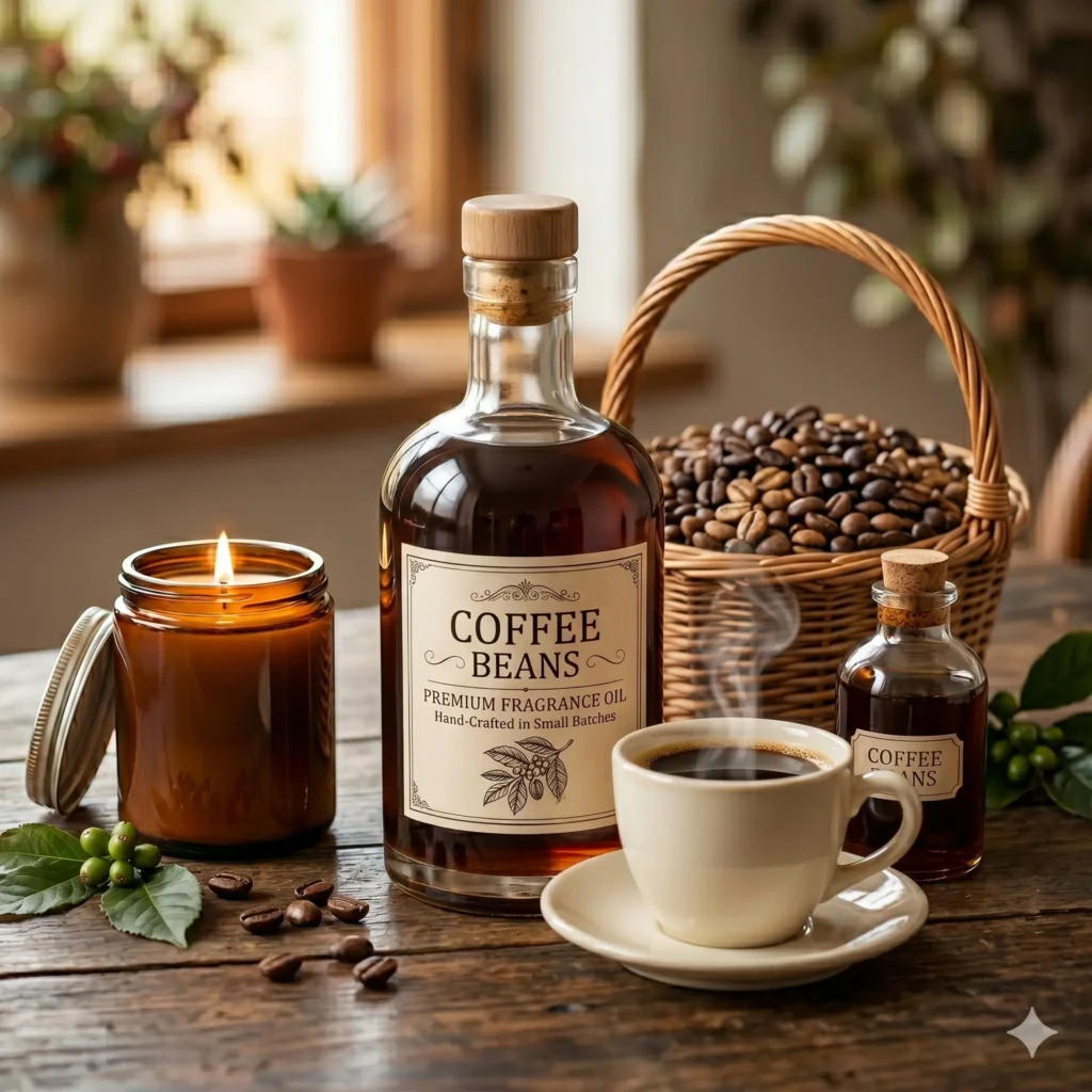 Ulei parfumat Coffee Beans, parfum lumânări, aromaterapie, săpun sau produse cosmetice.