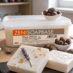 baza de sapun melt & pour alba zenisoap shea white cu unt de shea, fara sls