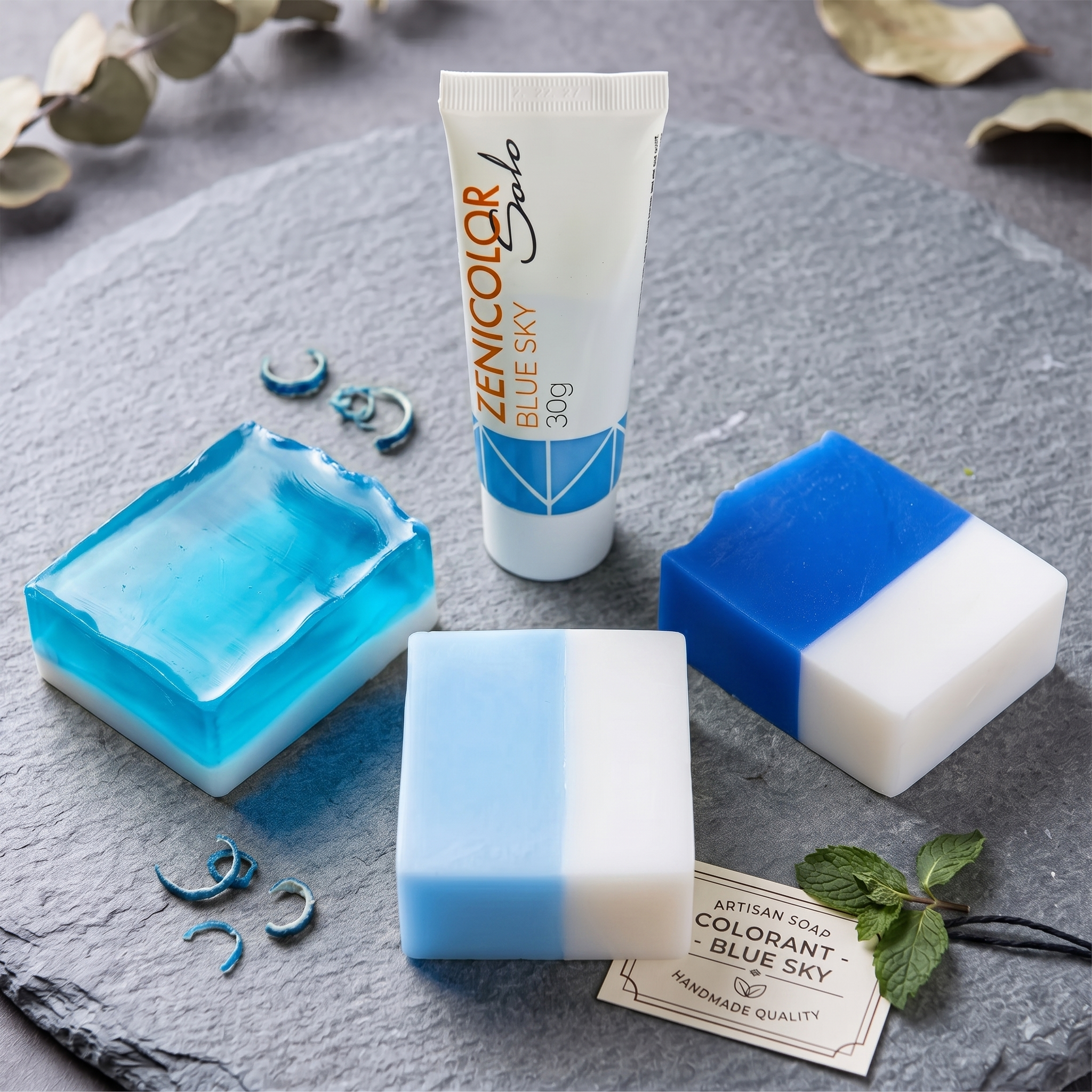 Colorant Transparent Non-Bleeding pentru Sapun Handmade Melt&Pour, Blue Sky, 30g