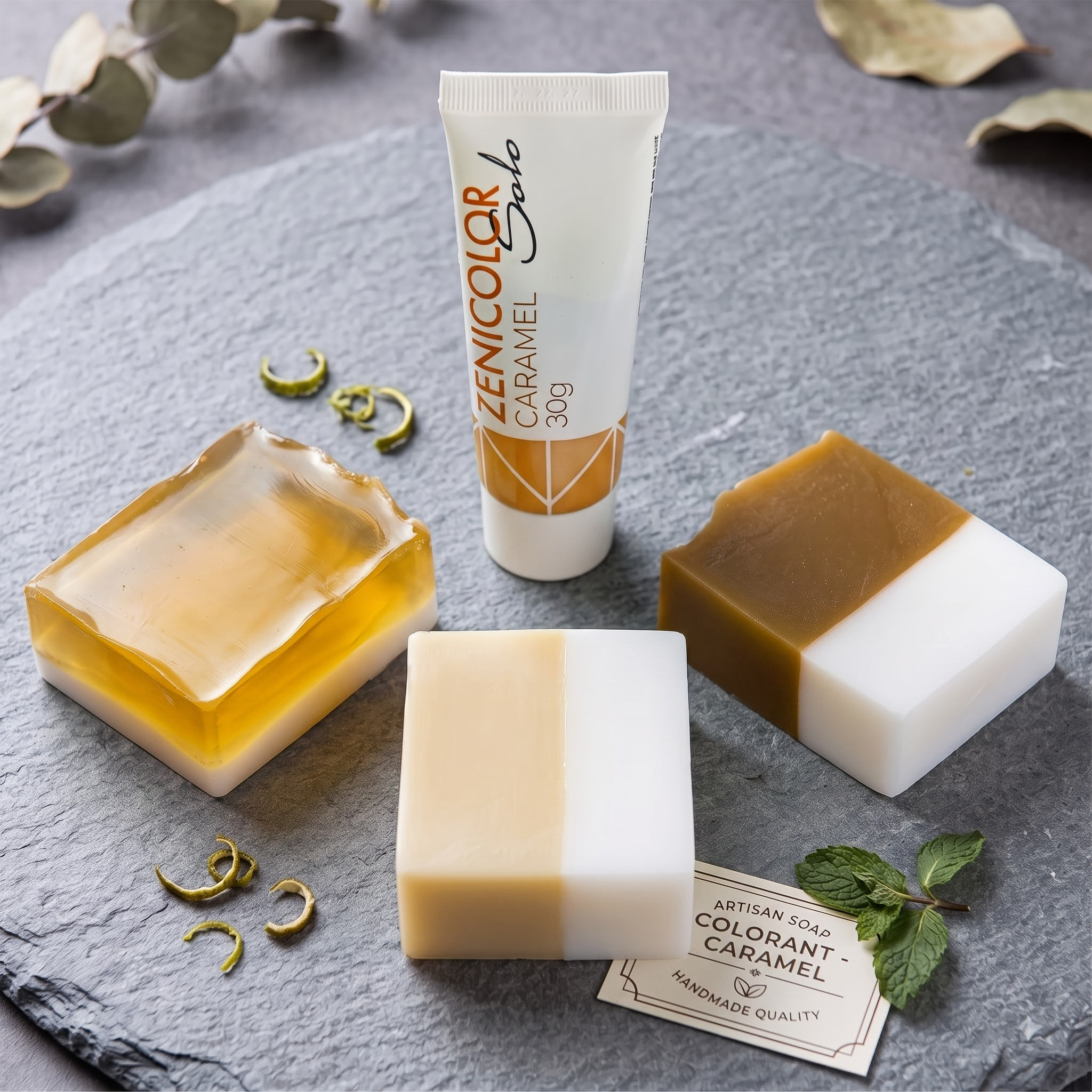 Colorant Transparent Non-Bleeding pentru Sapun Handmade Melt&Pour, Caramel, 30g