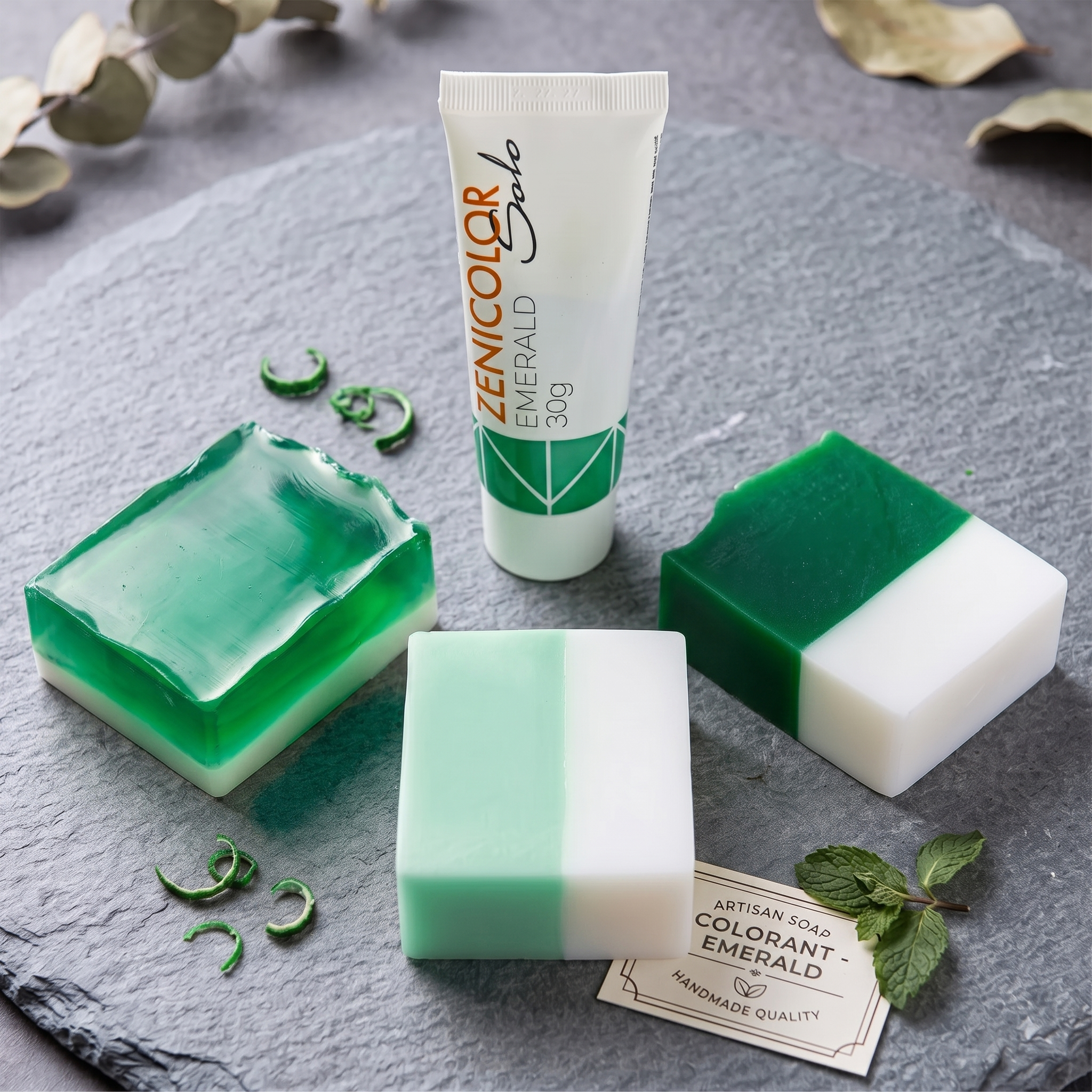 colorant transparent non bleeding pentru sapun handmade melt&pour, emerald, 30g