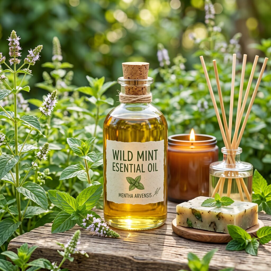 Ulei esențial natural Wild Mint - Mentha arvensis, parfum lumânări, aromaterapie, săpun sau produse cosmetice