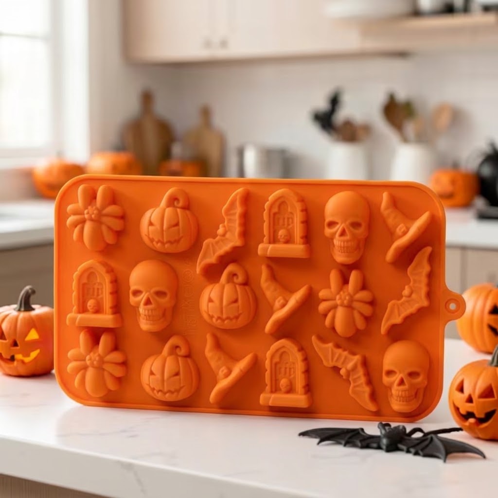 matrita din silicon pentru wax melts halloween portocaliu