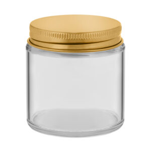 recipient din sticla, ambra, capac auriu 120ml